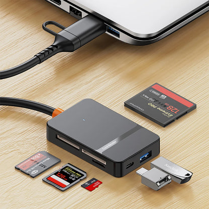 USB C 8-in-1 Card Reader Multi-functional Card Reader Support  SD/TF/CF/MS Card Read 5Gbps Write Read U Disk Flash Card Adapter