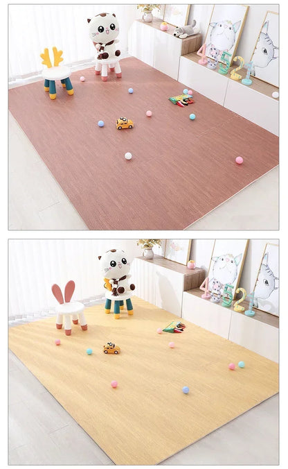 8/16Pcs Wood Baby Play Mat Floor Rug Thickened Foam Floor Children's Non-slip Crawling Pad Suitable for Living Room and Bedroom