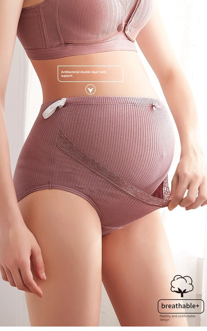 Pure Cotton Comfortable Traceless Underwear For Pregnant Women With High Waist and Adjustable Belly Support During Pregnancy