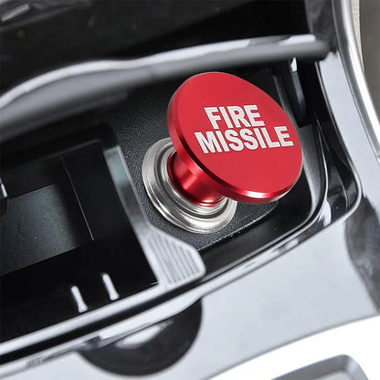 Fire Missiles Button Car Cigarette Lighter Anodized Aluminum Universal 12-Volt Replacement Accessory Fits for Most Vehicl Socket