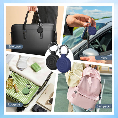 Upgraded Silicone Waterproof Airtag Keychain Holder Case for Airtag, Lightweight Anti-Scratch, for Luggage, Keys, Backpacks