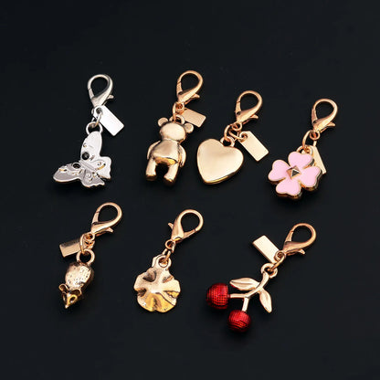 Luxury Highend Cherry Butterfly Four-leaf Clover Love Bear Mouse Keychain Ladies Y2K Bag Pendant Car Accessories Gift Decoration