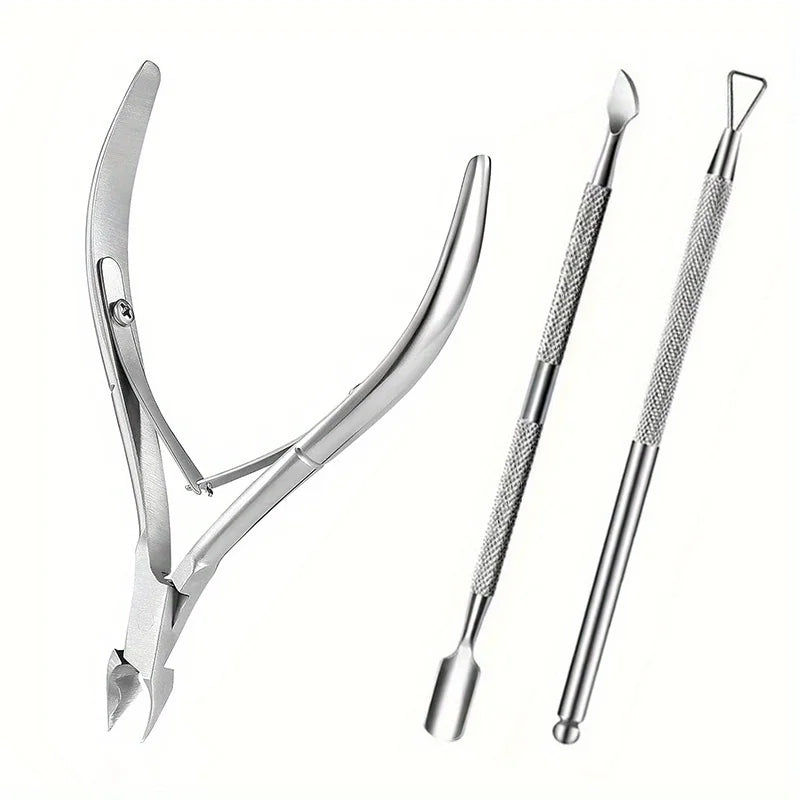 Nail Cuticle Pusher Tweezer Rainbow Cutter Nipper Clipper Dead Skin Remover Stainless Steel Manicure Nails Art Tool ManicureTool