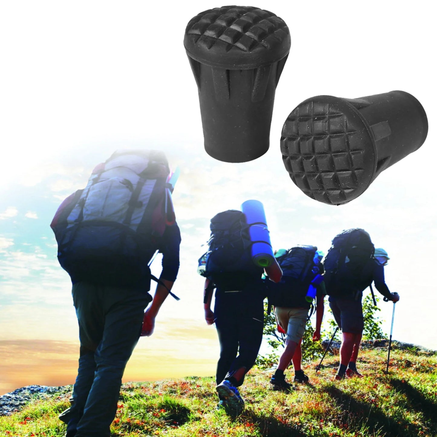 /set Replacement Outdoor Trekking Hiking Pole Tip End Walking Stick  Cover Protector Walking Stick Tip End Cane Protector