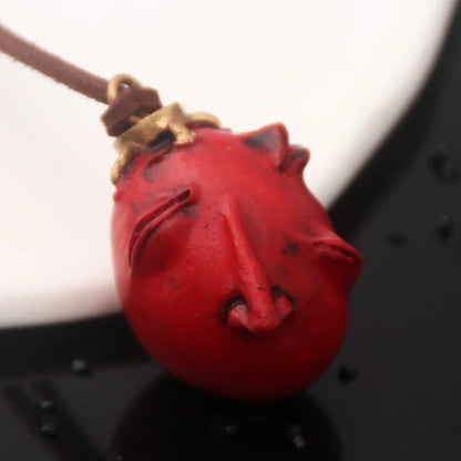Fashing Popular anime Red Elliptical three-dimensional pendant Necklace Egg Of King Cosplay  Arc Resin Pendant Accessories Gift
