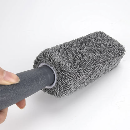 Microfiber Car Tire Brush - Effective Wheel Hub and Rim Cleaner - Perfect for Car Maintenance, Detailing, and Cleaning Supplies
