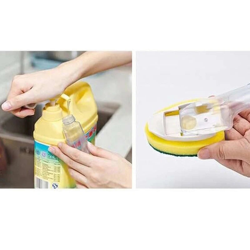 Dish Wand Soap Cleaning Brush Set Replacement Sponge Refill Liquid Washing Home Kitchen Sink Scrubber Cleaning Tool