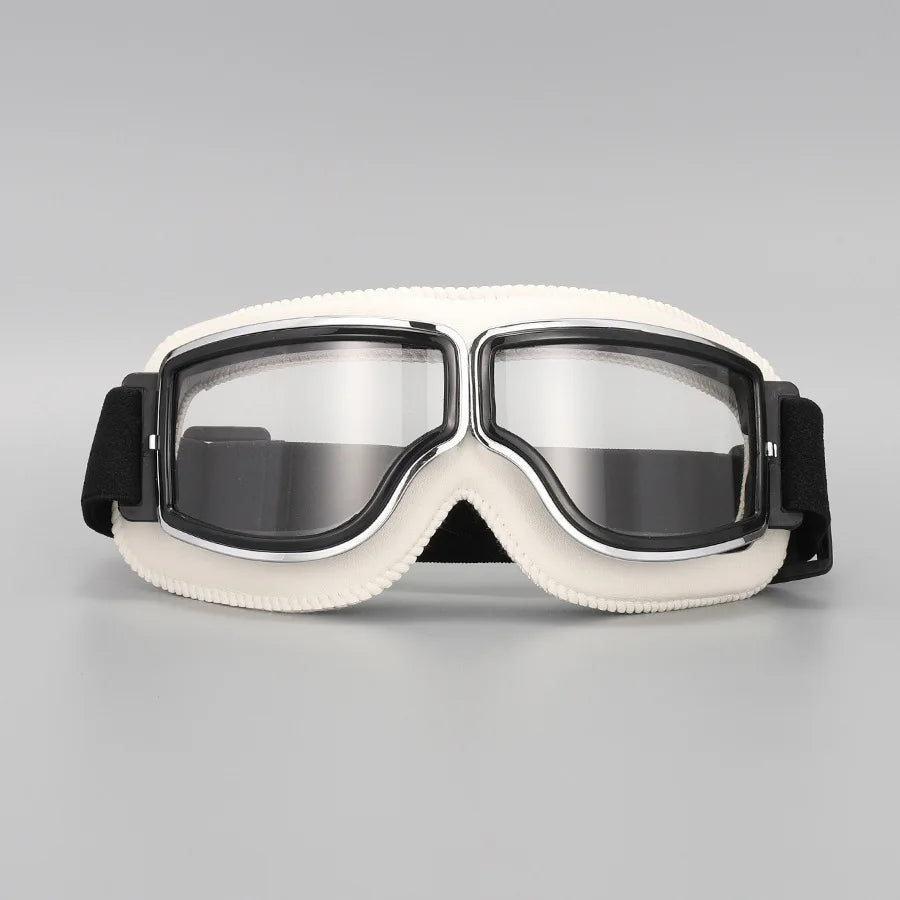 Motorcycle Glasses Windproof Motorcycle Helmet Glasses Sunglasses Retro Universal Folding Leather Retro Motorcycle Accessories