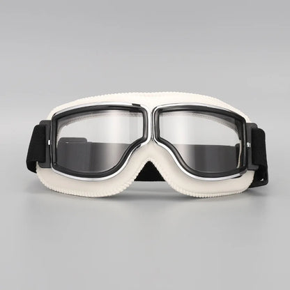 Motorcycle Glasses Windproof Motorcycle Helmet Glasses Sunglasses Retro Universal Folding Leather Retro Motorcycle Accessories