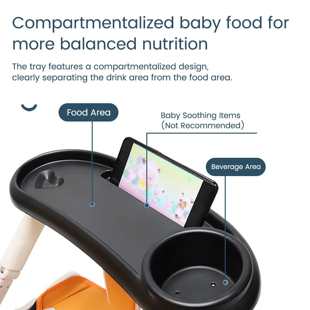 3-in-1 Universal Stroller Snack Tray Adjustable Cup Holder Phone Slot Compatible with  Most Strollers Multifunctional Travel