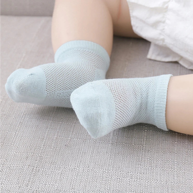 3Pairs/lot Summer Baby Thin Mesh Cotton White Pink Ankle Short Sock for Toddler Kids Boys Girls Breathable Soft Stretch Socks