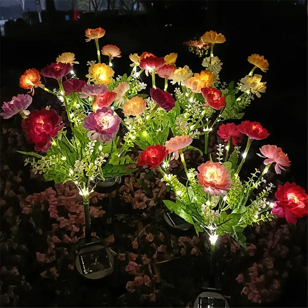 Solar Lights Outdoor Lighting Solar Garden Light Snow Lotus Flower Lawn Lamp for Yard Patio Flower Party Lamp Wedding Mother Day