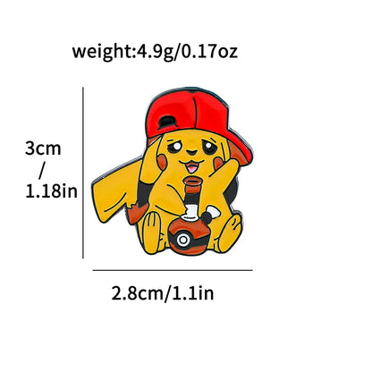 Anime Pikachu Squirtle Enameled Brooch Pin - Pokemon Lapel Badge Jewelry Accessory for Clothing And Backpacks