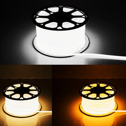 COB LED Strip 220V Switch/Dimmable Power EU Plug 288LEDs/m 3000k 6000k RA90 Outdoor Garden FOB LED Tape Bedroom Kitchen Lighting