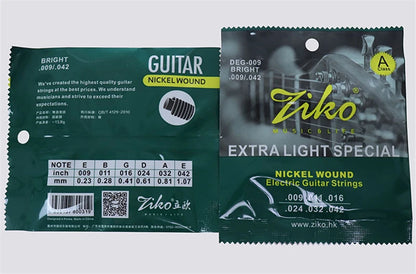 ZIKO DEG-009 Electric Guitar Strings Steel Core Surface Coating Nickel Extra Light Special Musical Instrument Accessorie Parts