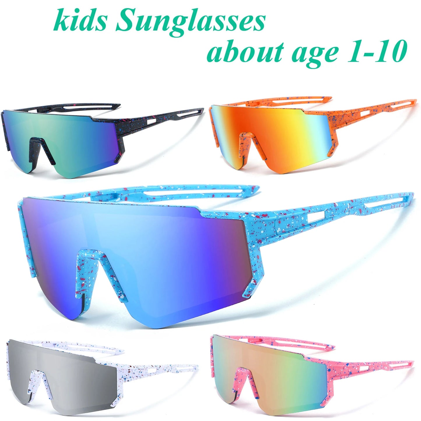 Boys Girls Age 3-12 UV400 Baseball Sunglasses Children Sun Glasses Outdoor Sport Kids Shades Mtb Child Cycling Eyewear