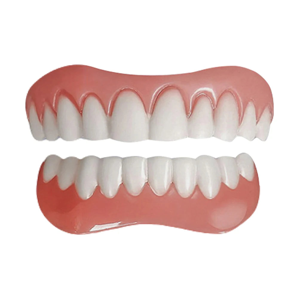 Silicone Reline Denture Set Wear-Resistant Soft Dentures False Teeth Non-Toxic Teeth Upper and Lower Set for Men Women
