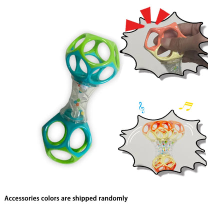 Baby Teether Rattle & Shake Barbell Toy, Ages 3 Months and Up(Random Color）