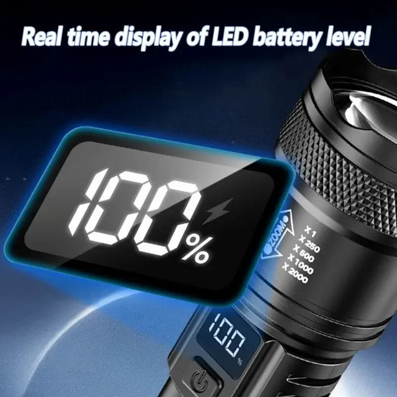 USB Rechargeable LED Flashlight Bright High Lumens,Zoomable Waterproof Torch,Portable Handheld Light for Outdoor Camping Hiking