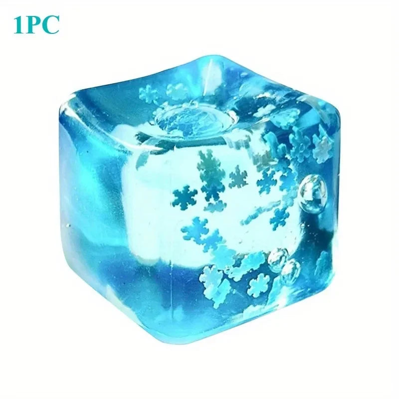 Blue Maltose Squishy Block Cute Mochi Anti Stress Fidget Soft Simulated Bule Transparent Ball Quick-rebound Decompression Gift