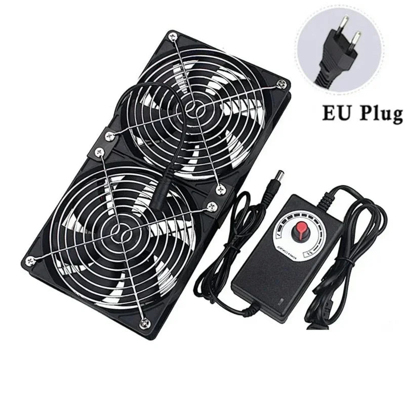 12cm 3000RPM Exhaust Fan Bathroom Cooling Fan with Controller 3V-12V Btc Machine Chassis Workstation Cabinet Radiator Server Fan
