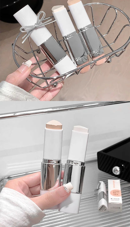 Lazy foundation stick, moisturizing and natural concealer makeup,matte makeup base,rare beauty,Keep makeup and sweat
