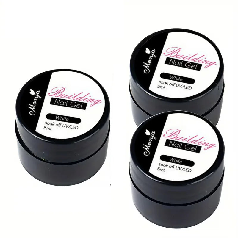 3D Nail Gel, Non-Sticky Hard Long-Lasting Overlay, Creates 3D Bow Geometric Letter Shapes, Salon Quality, Soluble Residue-Free A
