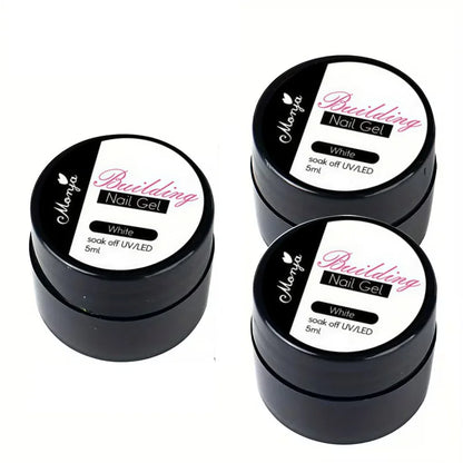 3D Nail Gel, Non-Sticky Hard Long-Lasting Overlay, Creates 3D Bow Geometric Letter Shapes, Salon Quality, Soluble Residue-Free A