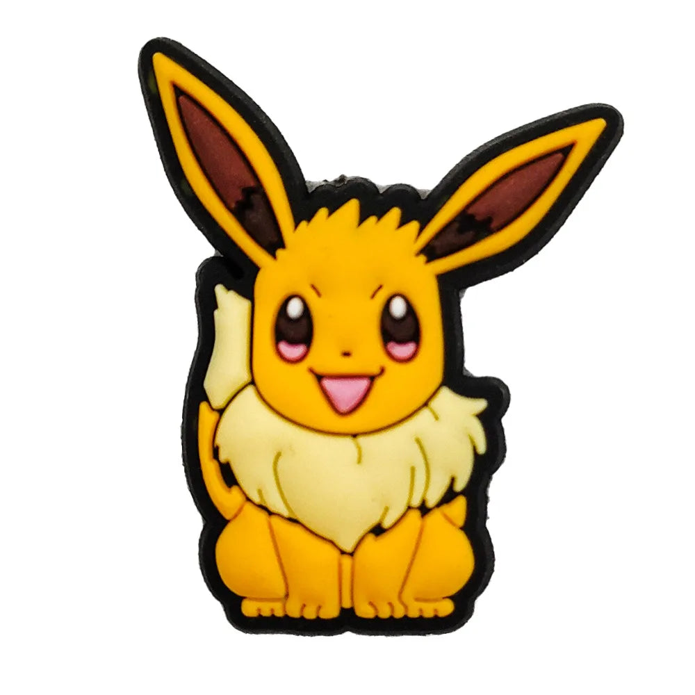 Random 10/20/30/50pcs Pokemon Cartoon Shoe Charms for Kids Sandals Classic Shoe Accessories Decoration Pins Party Birthday Gifts