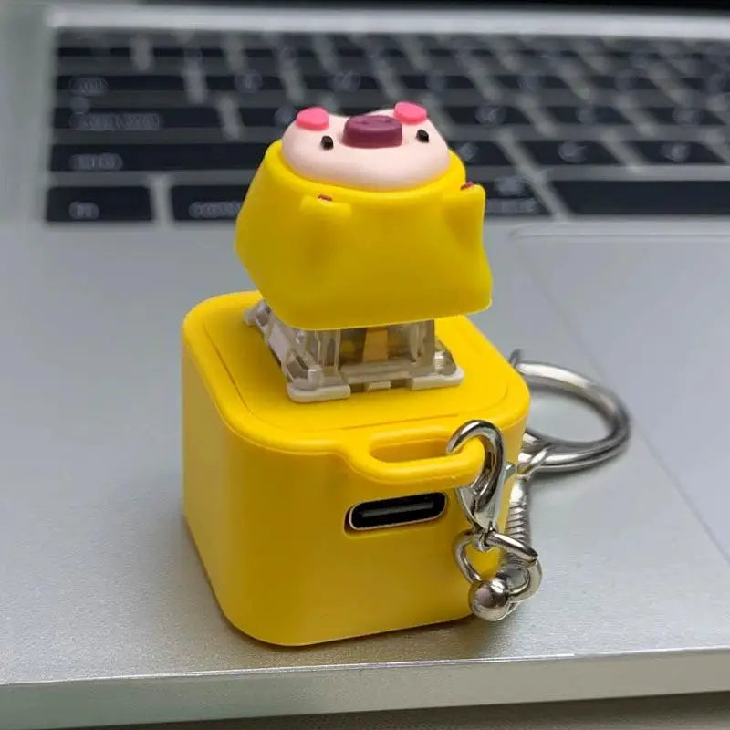 Croaking Frog Fidget Toy Keychain Rechargeable Frog Keychain with Sound & LED Lights, Funny Frog Keyboard Clicker Stress Relief