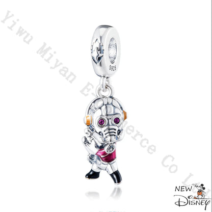 Disney 2026 Charms for Bracelet 925 Sterling Silver Darth Vader Grogu Beads Pendant DIY Jewelry Making Gift for Women Men Fans