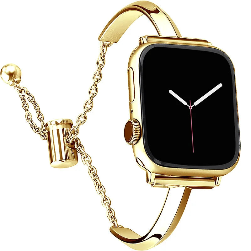 Luxury Watch Band for Apple Watch Series 10 9 8 7 41 45mm 6 Se 5 4 Women Diamond Steel Bracelet IWatch Ultra 49mm 44 40 42 38MM