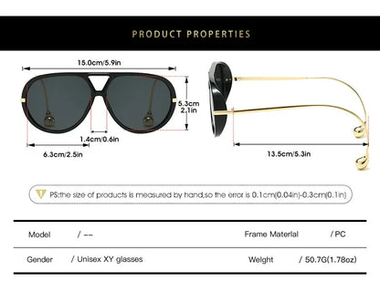 2025 European and American Fashion Sunglasses Male Pilot Double Beam Large Frame Metal New Sunglasses Female
