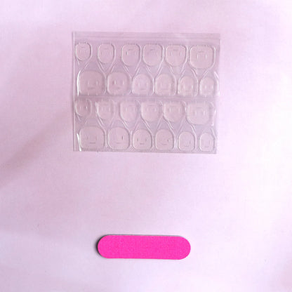 24pcs French Fake Toenails Pink Gradient Full Cover Short Square Toe Nails Foot Nails Tips for Women Girls