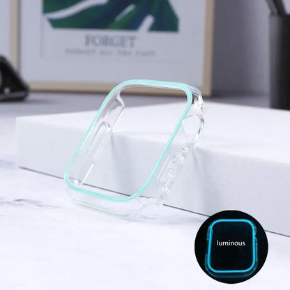 Luminous Cover for Apple Watch Case Ultra 49mm 45mm 44mm 41mm 40mm Hard PC Bumper Protective Frame iWatch 8 7 6 5 SE Accessorie