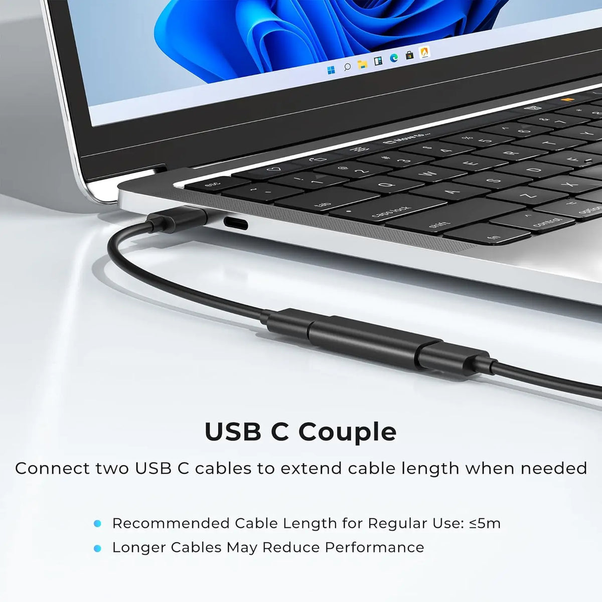 USB C Female to Female Adapter USB C 3.1 Coupler for Connecting Two Type C Cable, for Phone Tablet and Extension Connecto