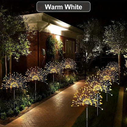 60/200LEDs Solar Firework Lights Outdoor Waterproof Solar Garden Lights 8 Lighting Modes With Remote Control Decorations Light