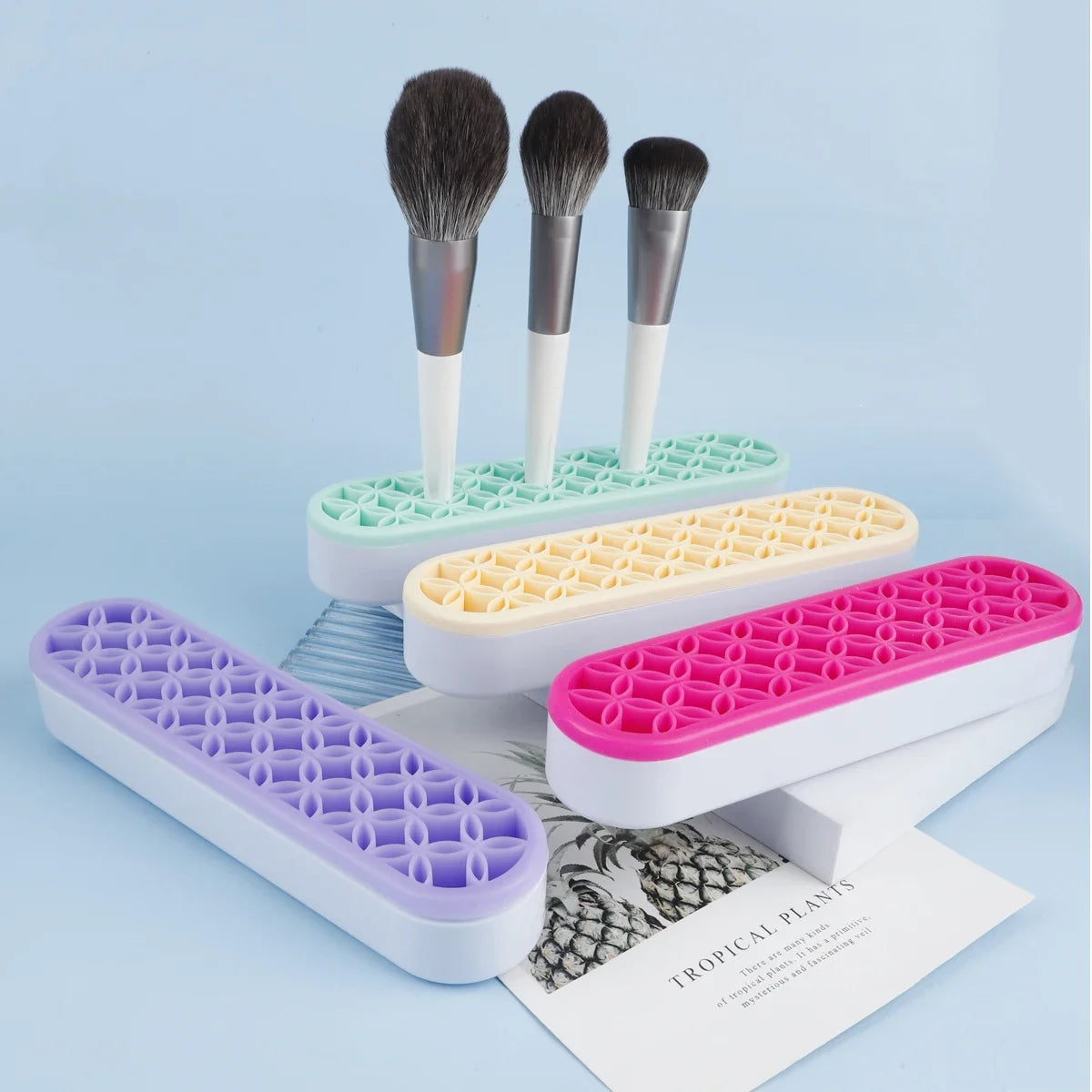 Silicon Nail Brush Makeup Brush Display Stand Rack Storage Case Brush Drying Shelf Brush Holder Make UP Holder Organizer