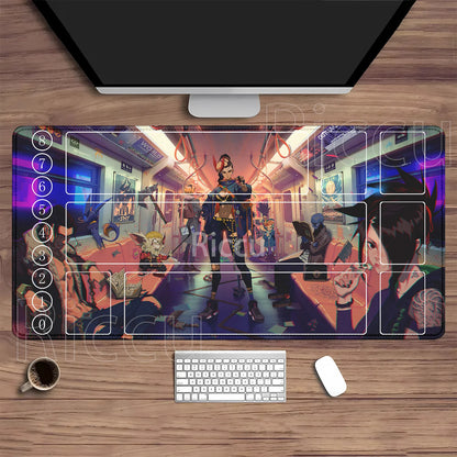 Riftbound LTCG Card playmat League of Mouse Pad Legends Jinx Series LOL 600x350mm overlock Board Game HD Printing XXL Desk Mat