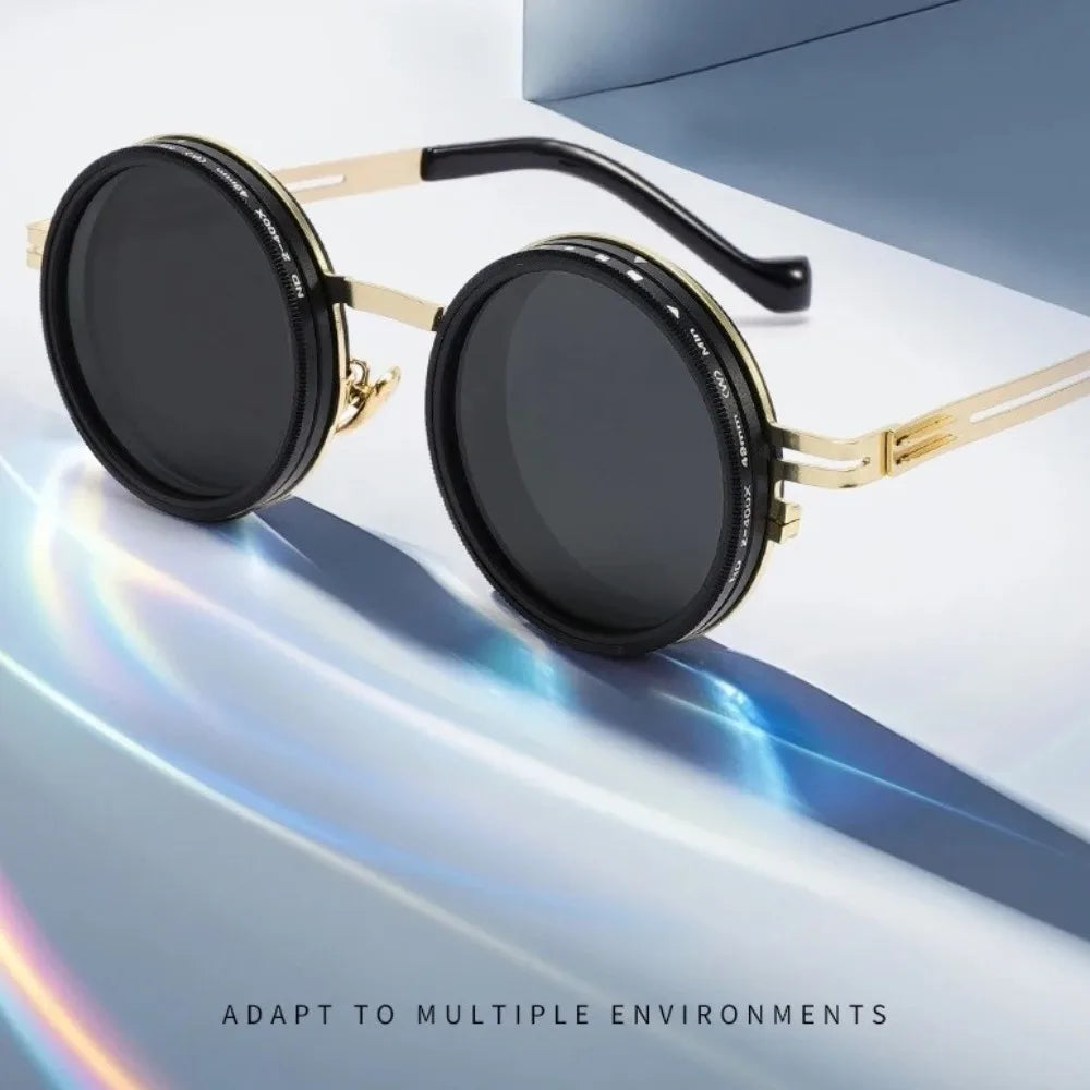 New ND2-400 Adjustable Dimming Glasses 9 Level ND Filter Fishing Sunglasses UV400 With Glasse Case Sunglasses Outdoor