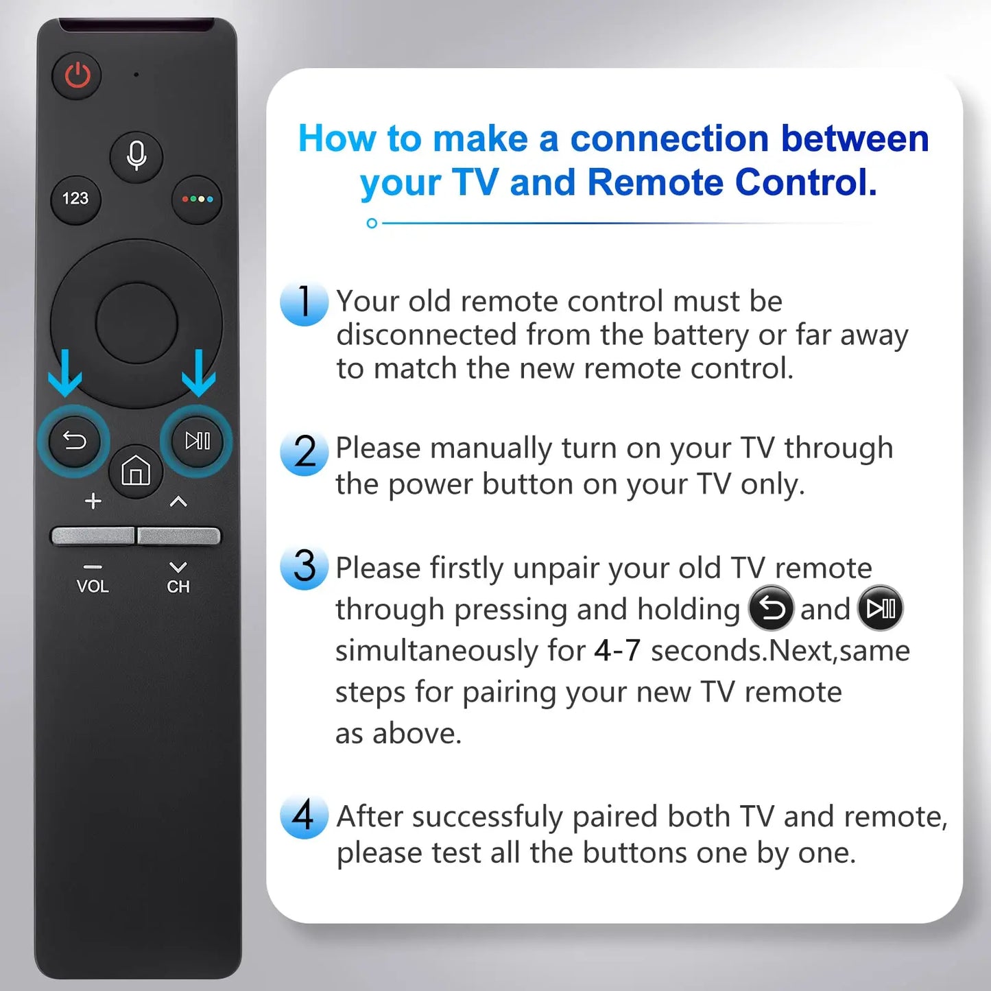 Replacement Remote Control for Samsung Smart TV BN59-1266A Universal Voice Remote Control for All Samsung Voice Function TVs