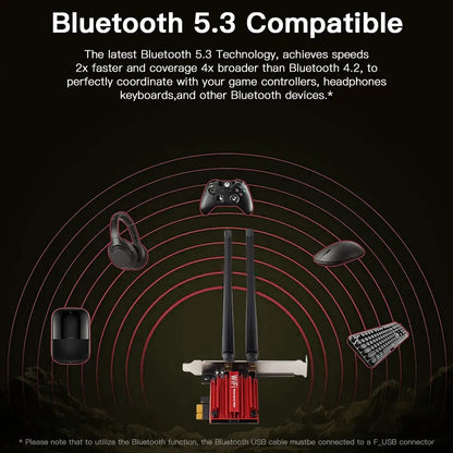 WiFi6E Intel AX210 Bluetooth 5.3 Triple Band 2.4G/5GHz/6GHz WiFi Card 802.11AX AX200 PCI Express Wireless Network Adapter PC