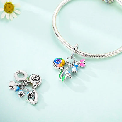 Charms Silver 925 Ladybugs and Cherry Strawberries Pendant Bead Fit 3mm Bracelet Bangle Necklace For Women Luxury Jewelry Making