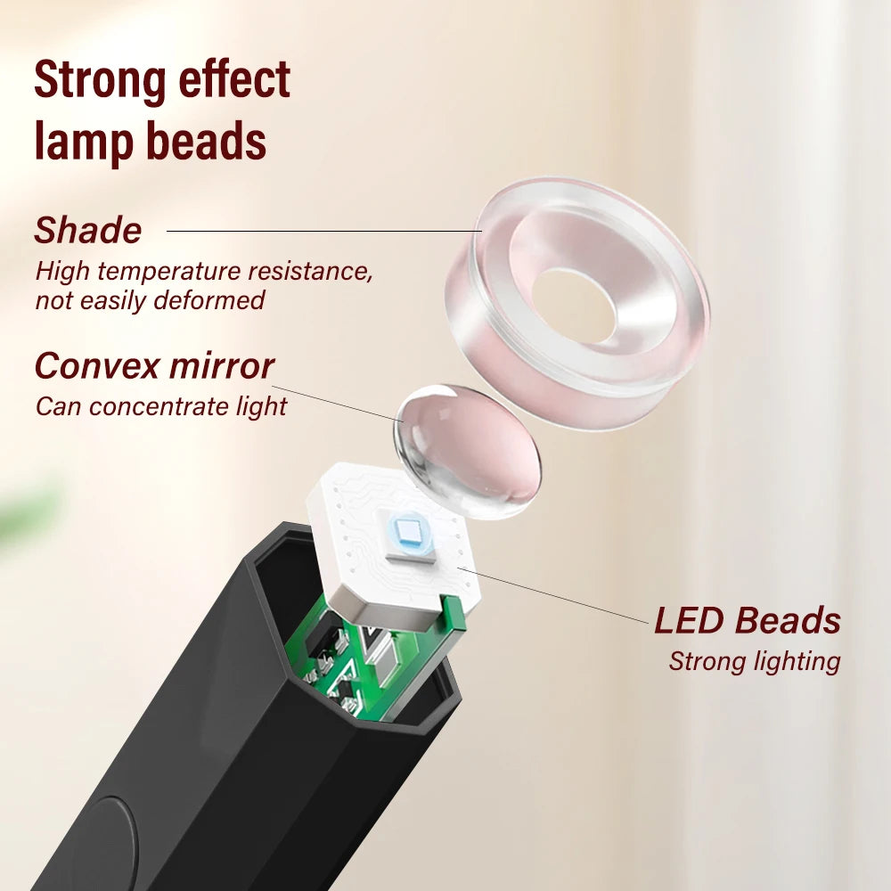 YIKOOLIN UV Light for Gel Nails Mini UV Nail Lamp Professional LED Light for Curing Gel Polish 2 Timing Modes for DIY Home Salon