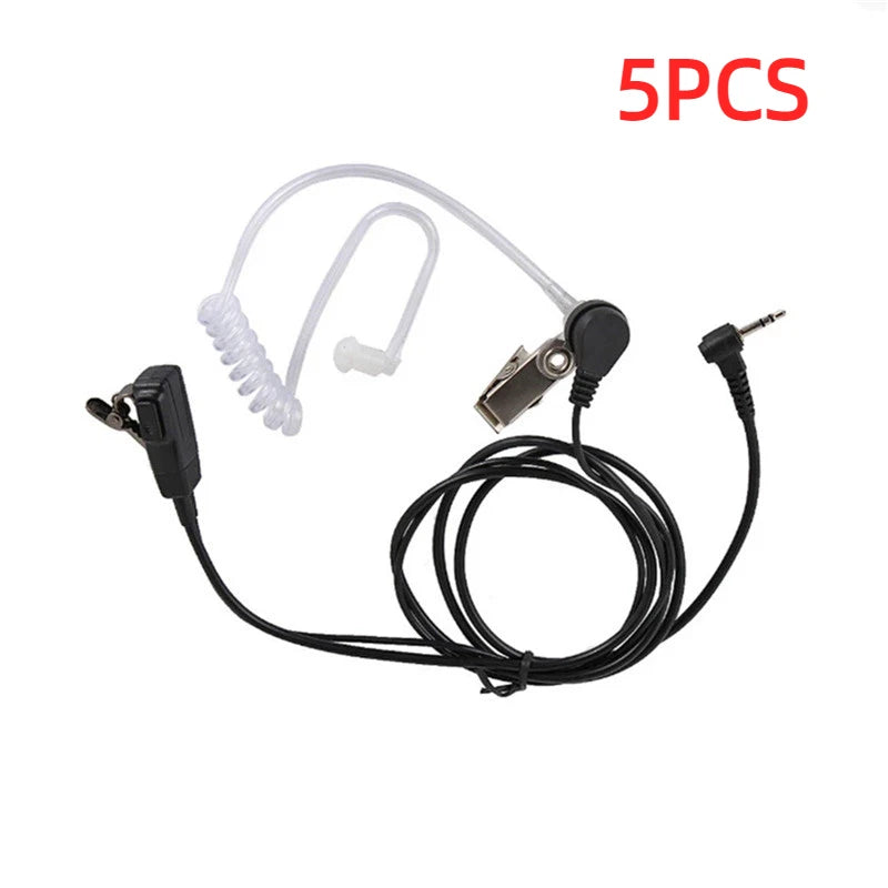 2.5mm Earpiece 1Pin Radio Air Covert Acoustic Tube Earpieces Headset with PTT Mic Compatible with Motorola T5428 TLKR T5 XTR446
