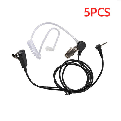 2.5mm Earpiece 1Pin Radio Air Covert Acoustic Tube Earpieces Headset with PTT Mic Compatible with Motorola T5428 TLKR T5 XTR446