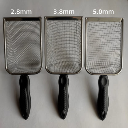 Cat Litter Shovel Stainless Steel Reptile Sand Substrate Shovel Clean Up Feces Fine Mesh Sifter For Bedding Cat Litter Scoop