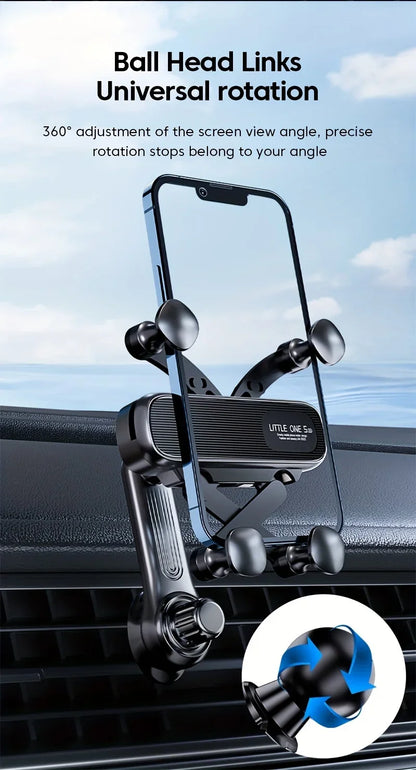 New Gravity Car Phone Holder - Strong Air Vent Clip Mount Adjustable Mobile Cell Stand for Hands-Free Driving