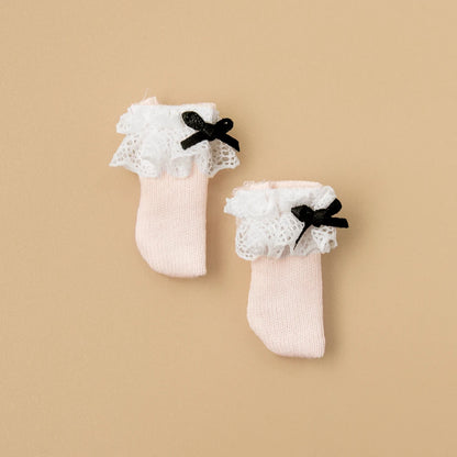 Blyth Socks Fashion Long Socks Lace Bow Socks Black White for Licca Azone Momoko OB24 OB22 OB27 YMY Doll Accessories