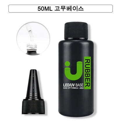UNO JYJ 50ml Thick Rubber Base Gel High Capacity No Wipe Tempered Top Coat Manicure Basis Semipermanent Strong Nail Base Coat